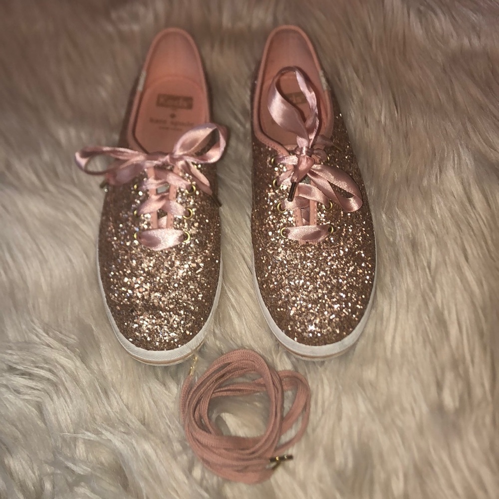 Rose Gold Keds Kate Spade Glitter Sneakers